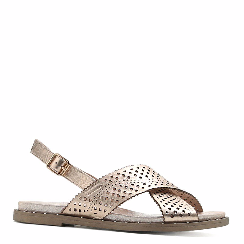 Босоніжки на низькому ходу, Бронзовий 
Босоніжки на низькому ходу, Бронзовий