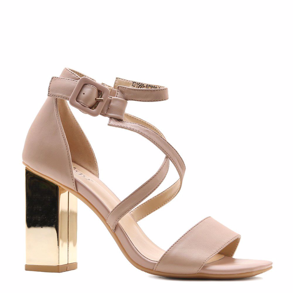 Босоніжки на підборах, Бежевий 
Босоніжки на підборах, Бежевий