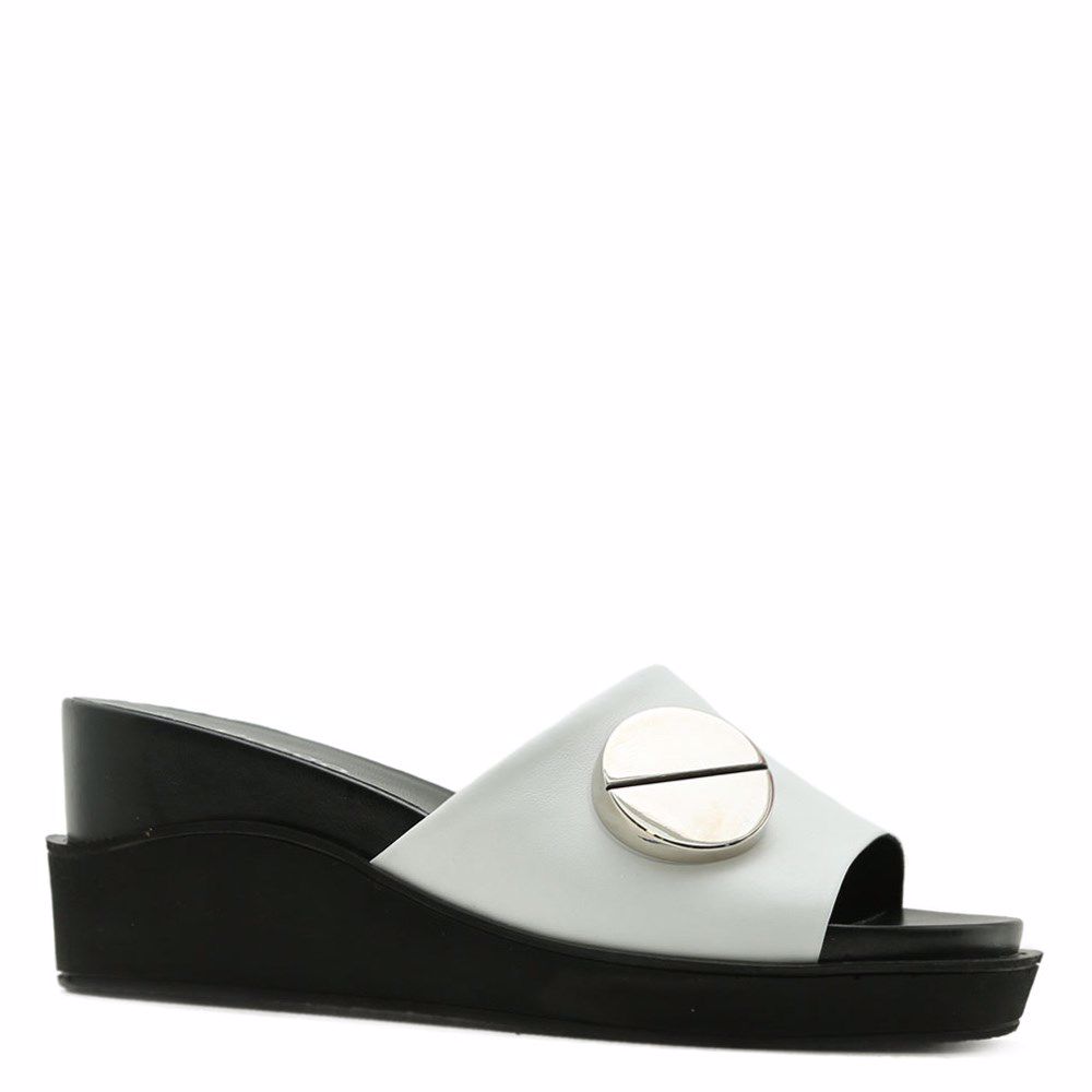 Шльопанці на платформі, Білий 
Шльопанці на платформі, Білий