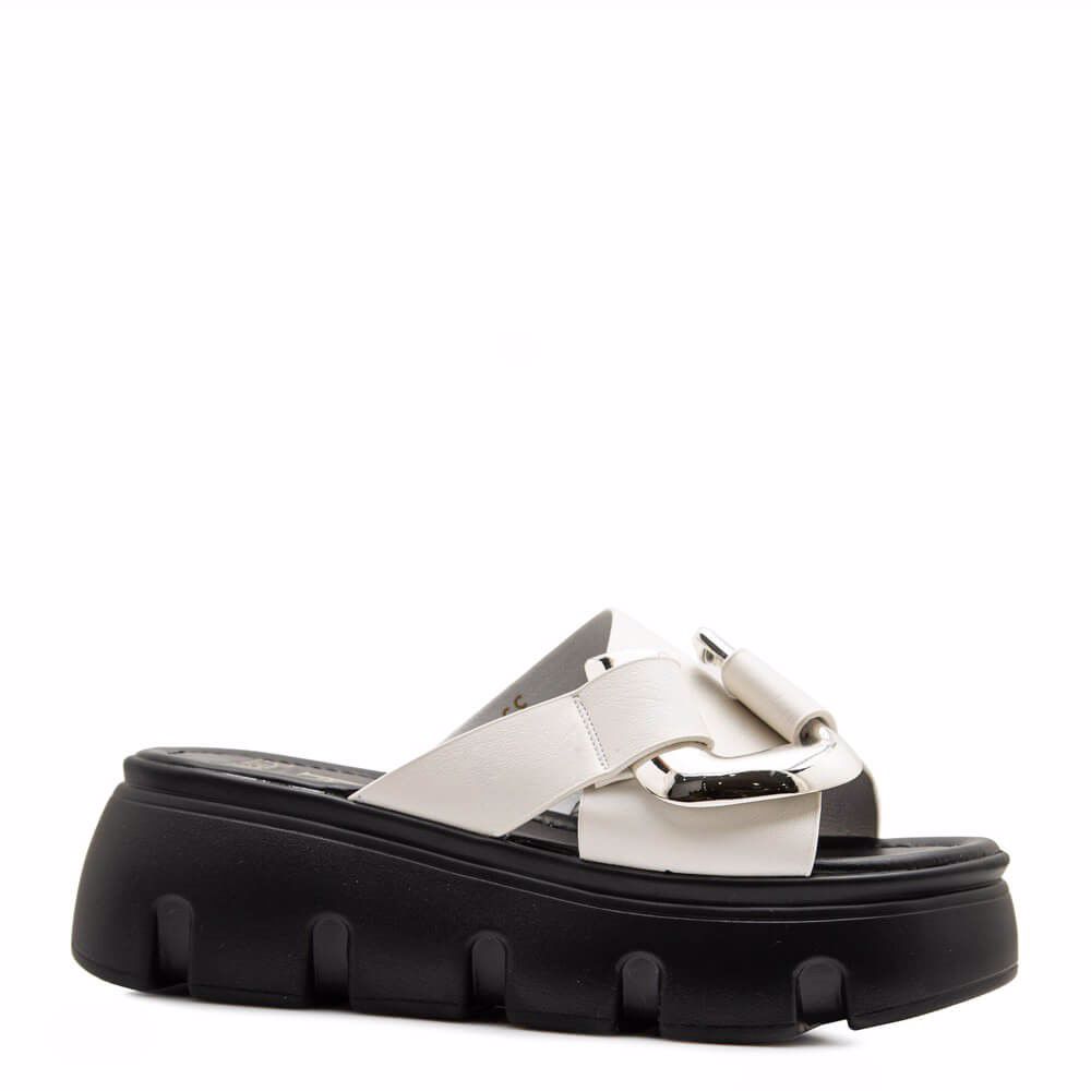 Шльопанці на платформі prego, Кремовий 
Шльопанці на платформі prego, Кремовий