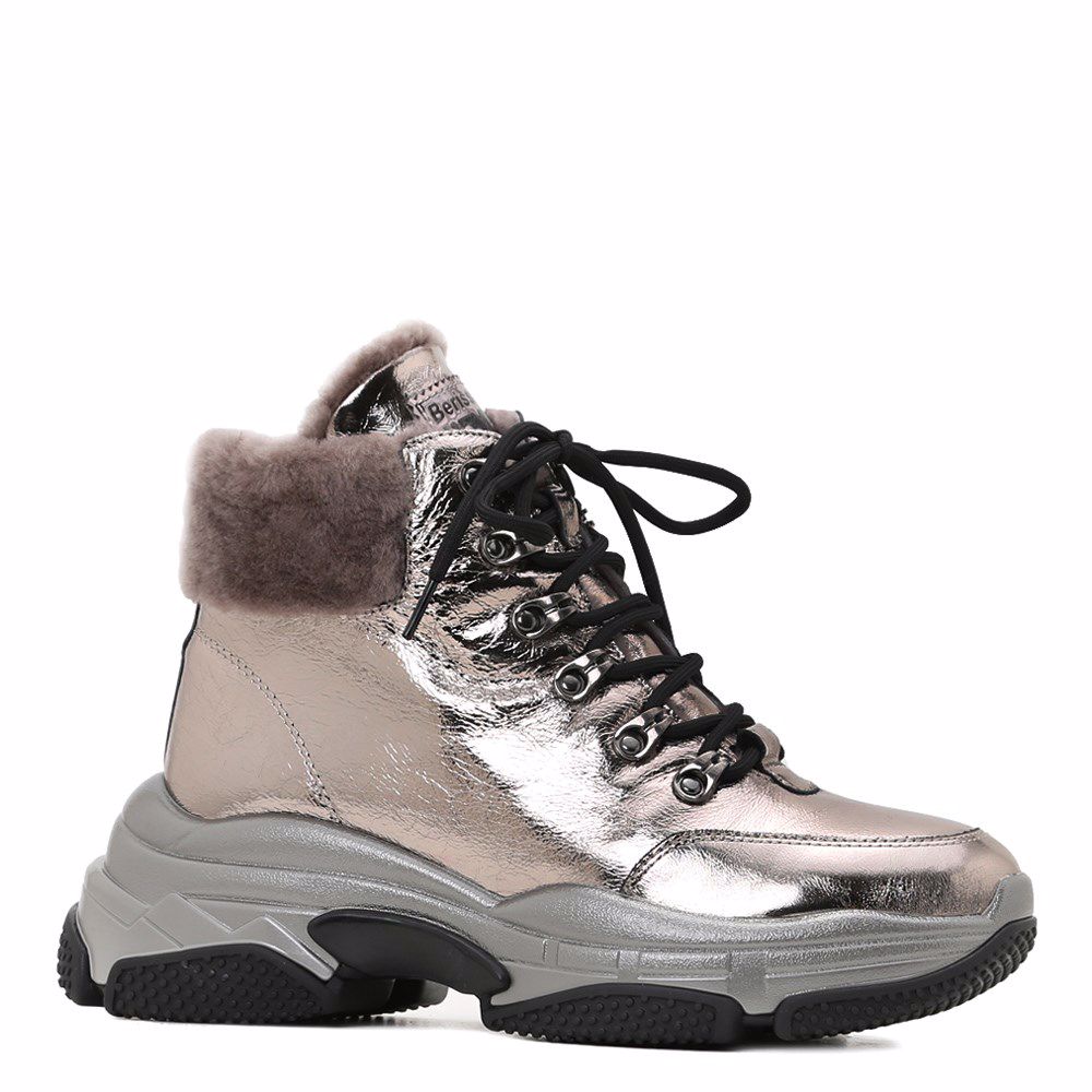 Ботинки зимние на платформе, Бронзовий
Ботинки зимние на платформе, Бронзовий