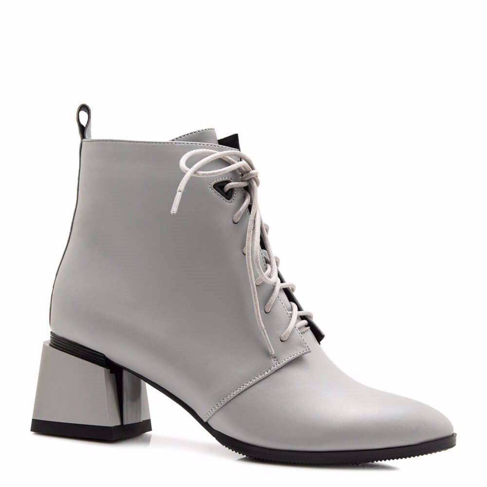 Черевики весняні на підборах prego, Сірий 
Черевики весняні на підборах prego, Сірий