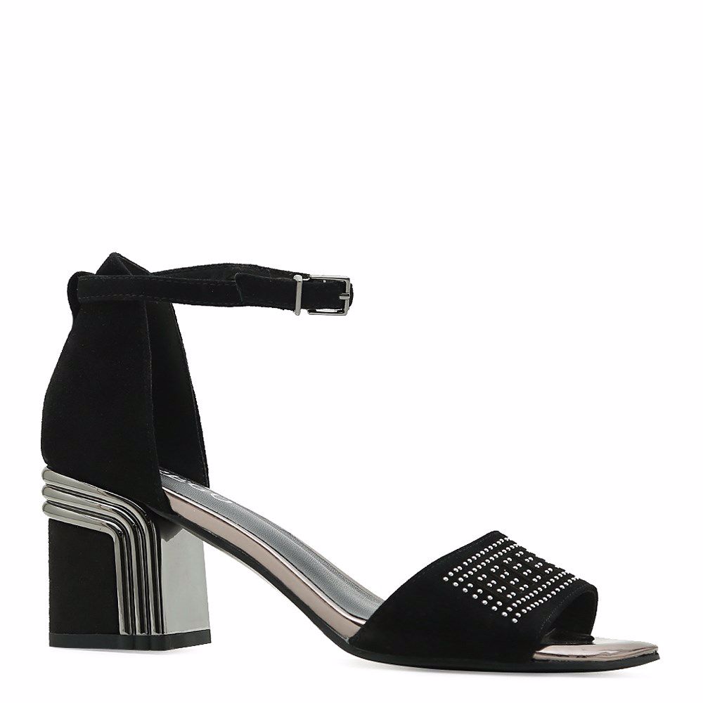 Босоножки на каблуке, Черный 
Босоножки на каблуке, Черный