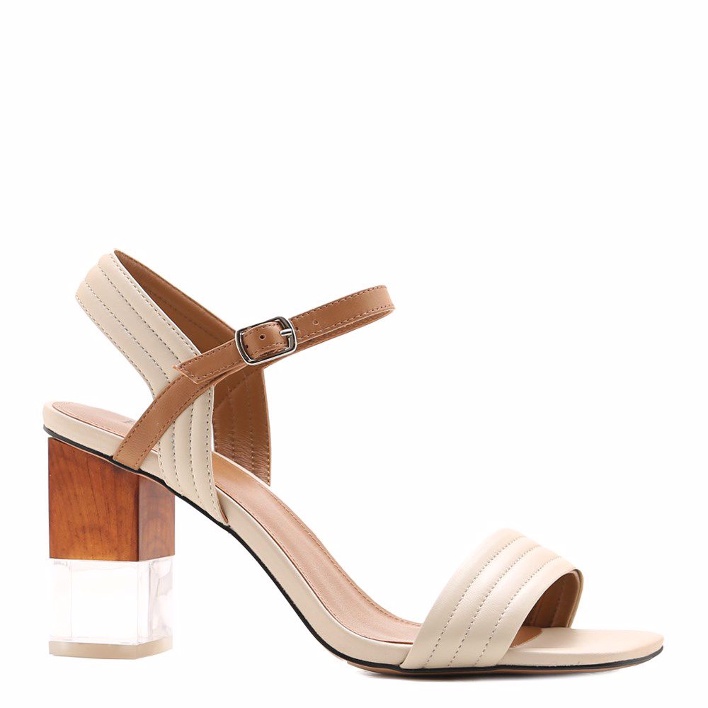 Босоніжки на підборах, Бежевий 
Босоніжки на підборах, Бежевий