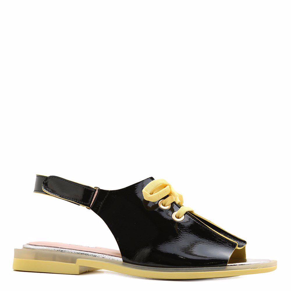 Босоножки на низком ходу, Чорний 
Босоножки на низком ходу, Чорний