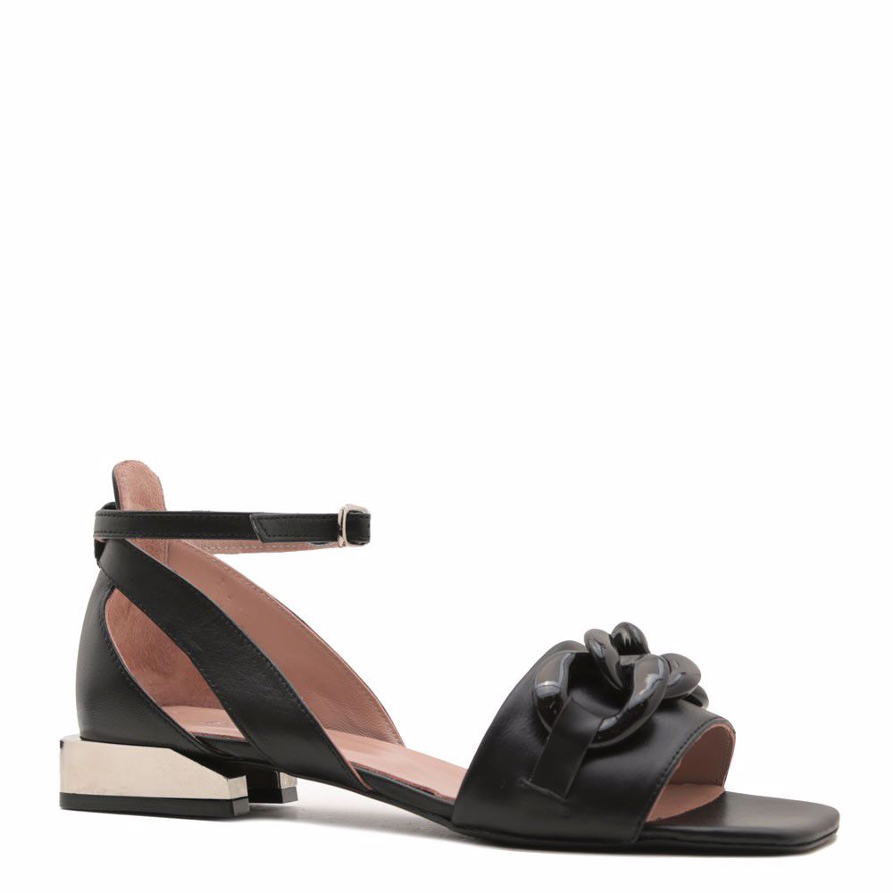 Босоніжки на низькому ходу prego, Чорний 
Босоніжки на низькому ходу prego, Чорний