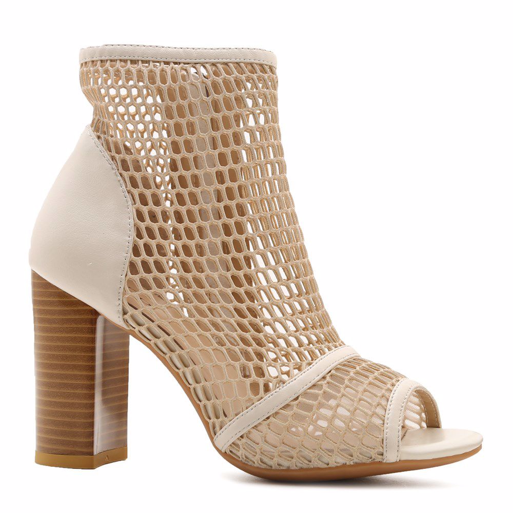 Ботильони на підборах, Кремовий
Ботильони на підборах, Кремовий