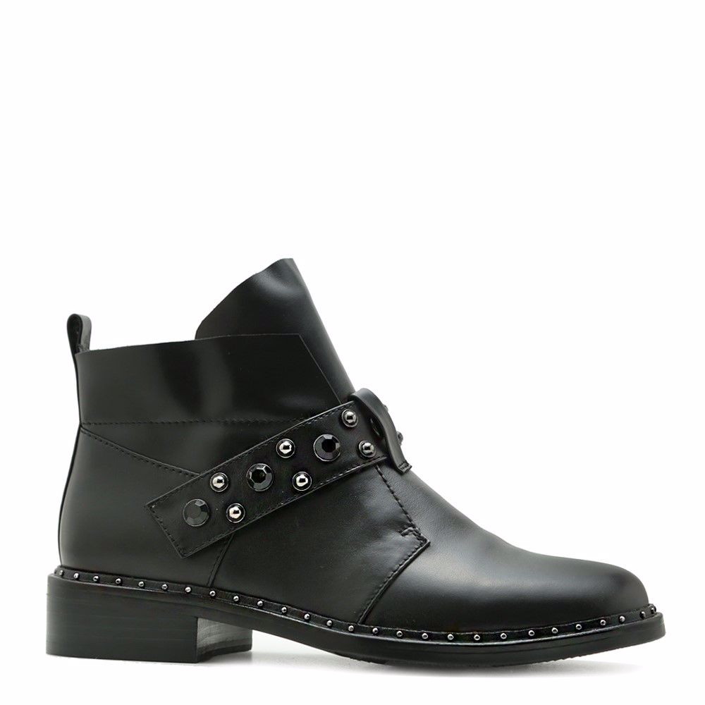 Ботинки весенние на низком ходу, Чорний 
Ботинки весенние на низком ходу, Чорний