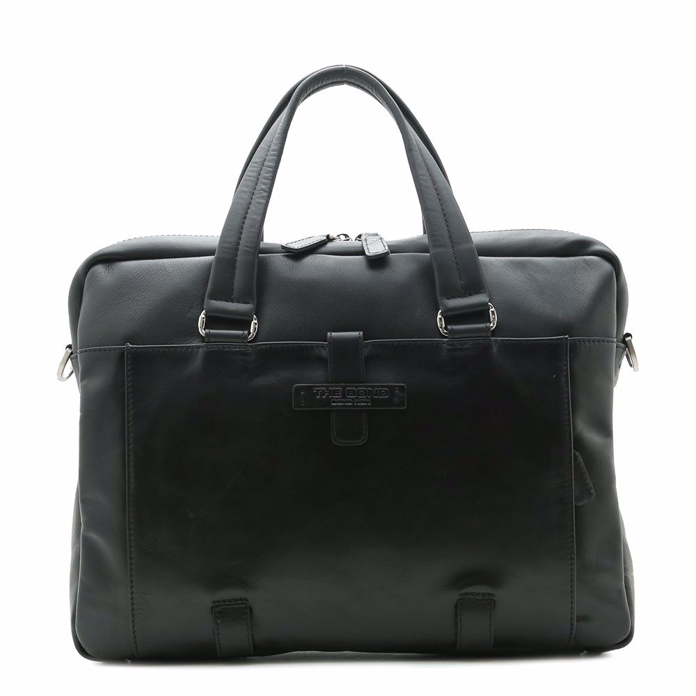 Портфель мужской из натуральной кожи, Черный 
Портфель мужской из натуральной кожи, Черный