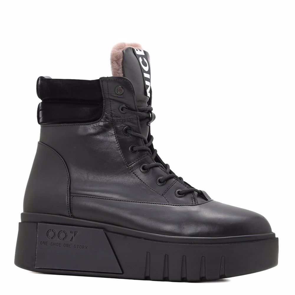 Ботинки зимние на платформе, Чорний
Ботинки зимние на платформе, Чорний