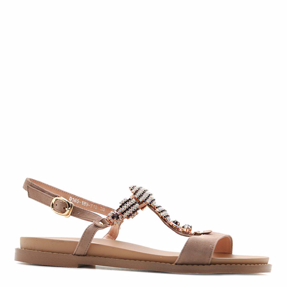 Босоніжки на низькому ходу, Бежевий
Босоніжки на низькому ходу, Бежевий