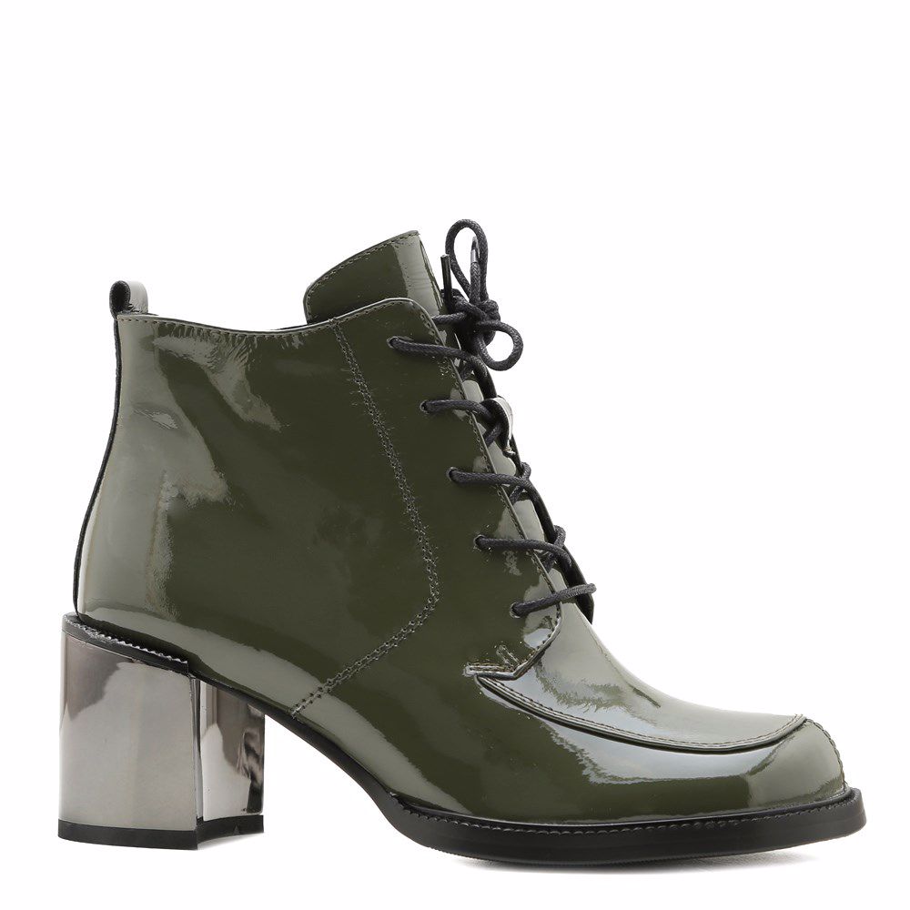Ботинки осенние на каблуке, Оливковий
Ботинки осенние на каблуке, Оливковий