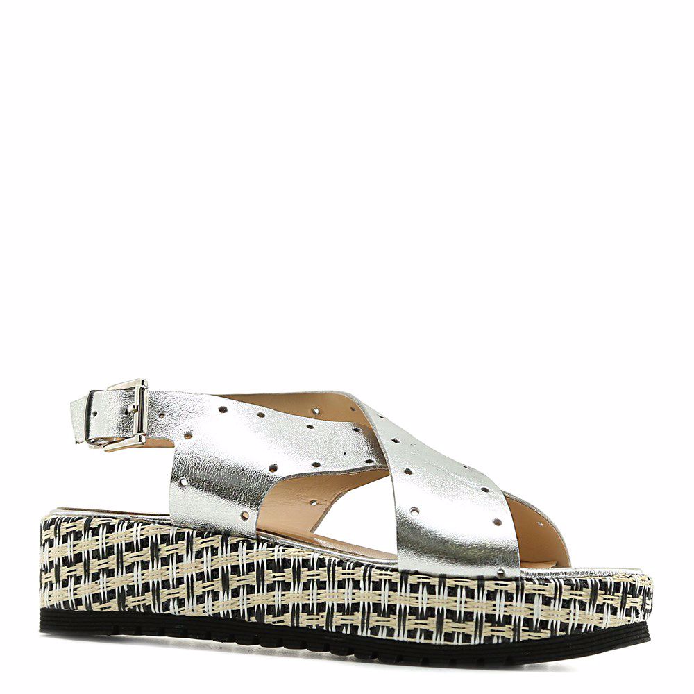 Босоніжки на платформі, Срібло
Босоніжки на платформі, Срібло