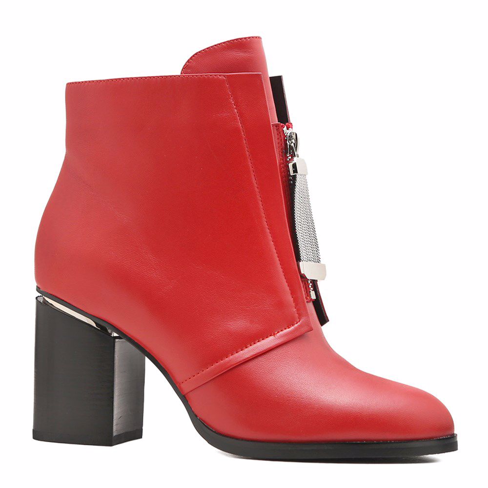 Ботинки осенние на каблуке, Червоний
Ботинки осенние на каблуке, Червоний