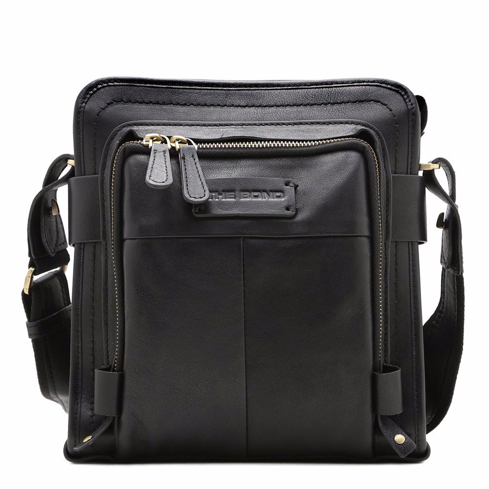 Сумка мужская из натуральной кожи, Чорний 
Сумка мужская из натуральной кожи, Чорний