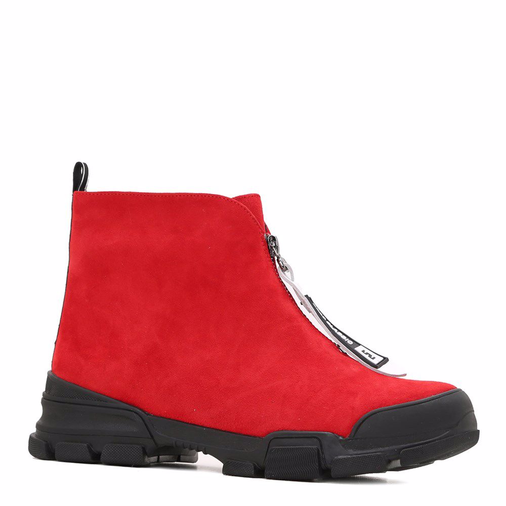 Черевики зимові на низькому ходу, Червоний 
Черевики зимові на низькому ходу, Червоний