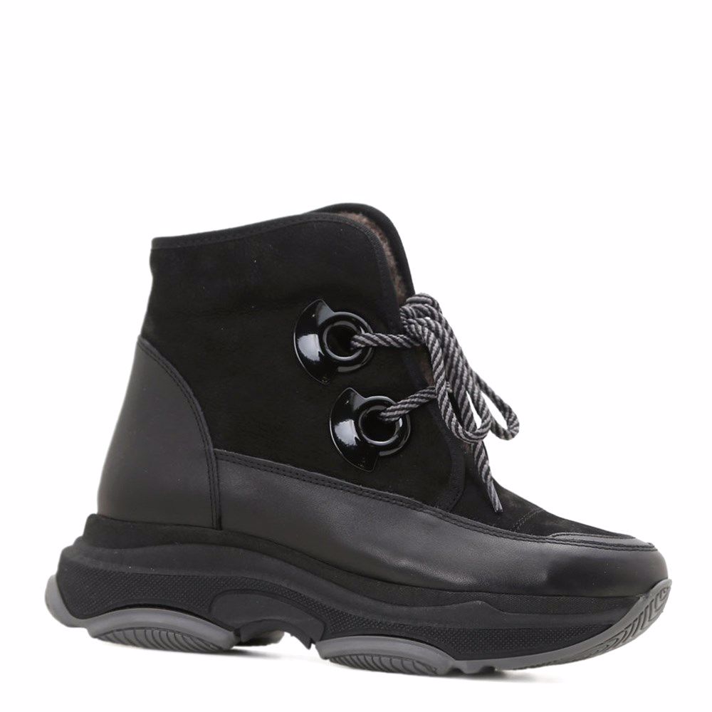 Ботинки зимние на низком ходу, Чорний 
Ботинки зимние на низком ходу, Чорний