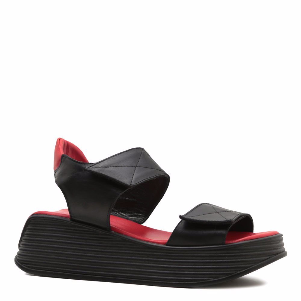 Босоніжки на платформі prego, Чорний 
Босоніжки на платформі prego, Чорний