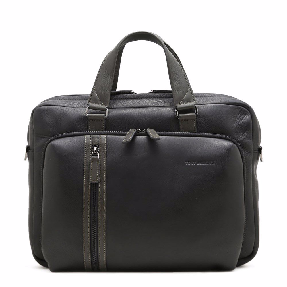 Портфель чоловічий з натуральної шкіри, Чорний 
Портфель чоловічий з натуральної шкіри, Чорний