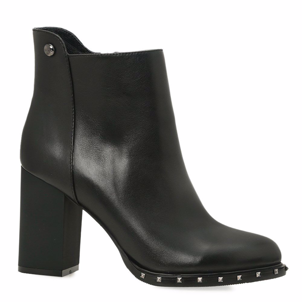 Ботинки весенние на каблуке, Чорний 
Ботинки весенние на каблуке, Чорний