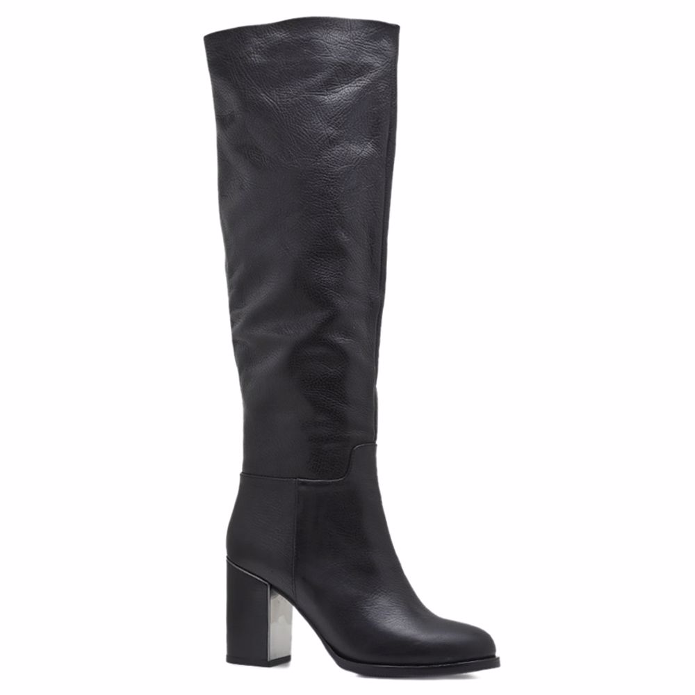 Сапоги осенние на каблуке, Чорний 
Сапоги осенние на каблуке, Чорний