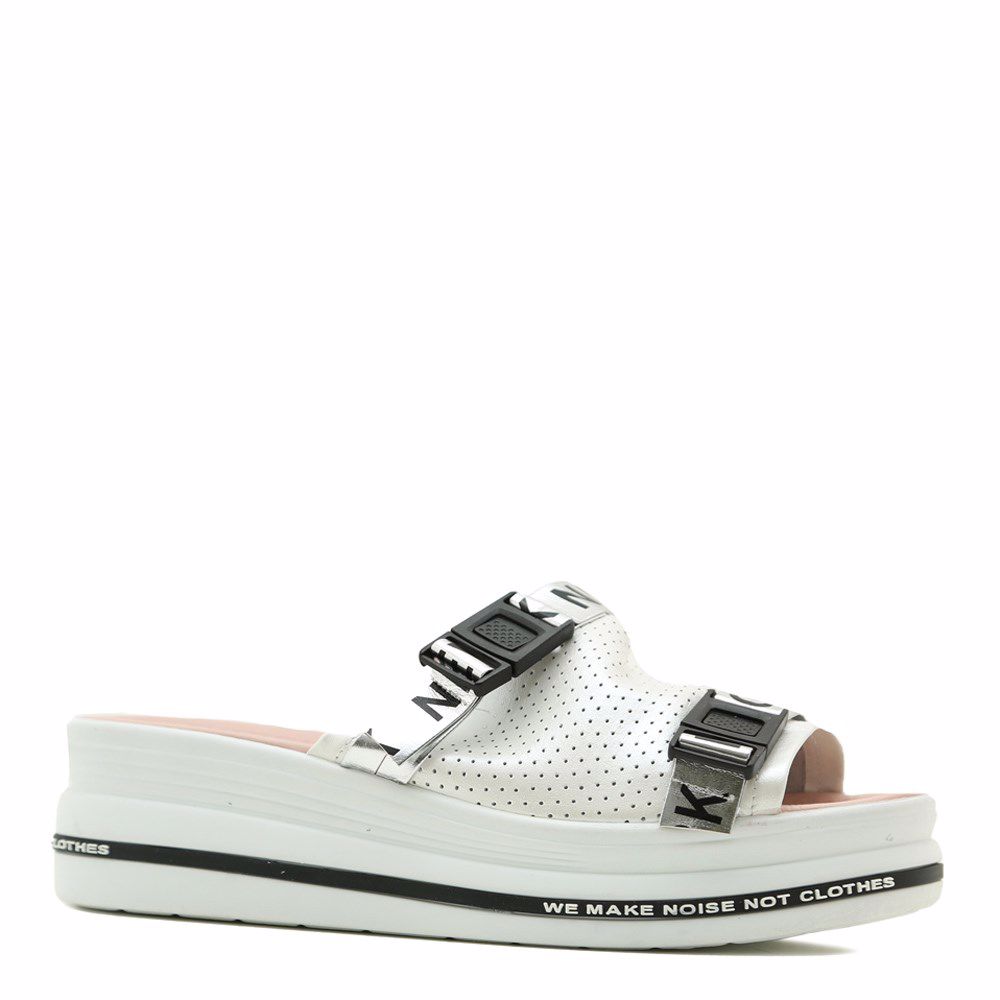 Шльопанці на платформі, Білий
Шльопанці на платформі, Білий