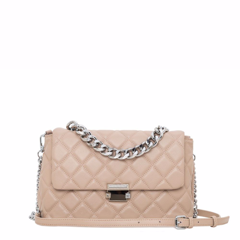 Сумка з натуральної шкіри, Бежевий 
Сумка з натуральної шкіри, Бежевий