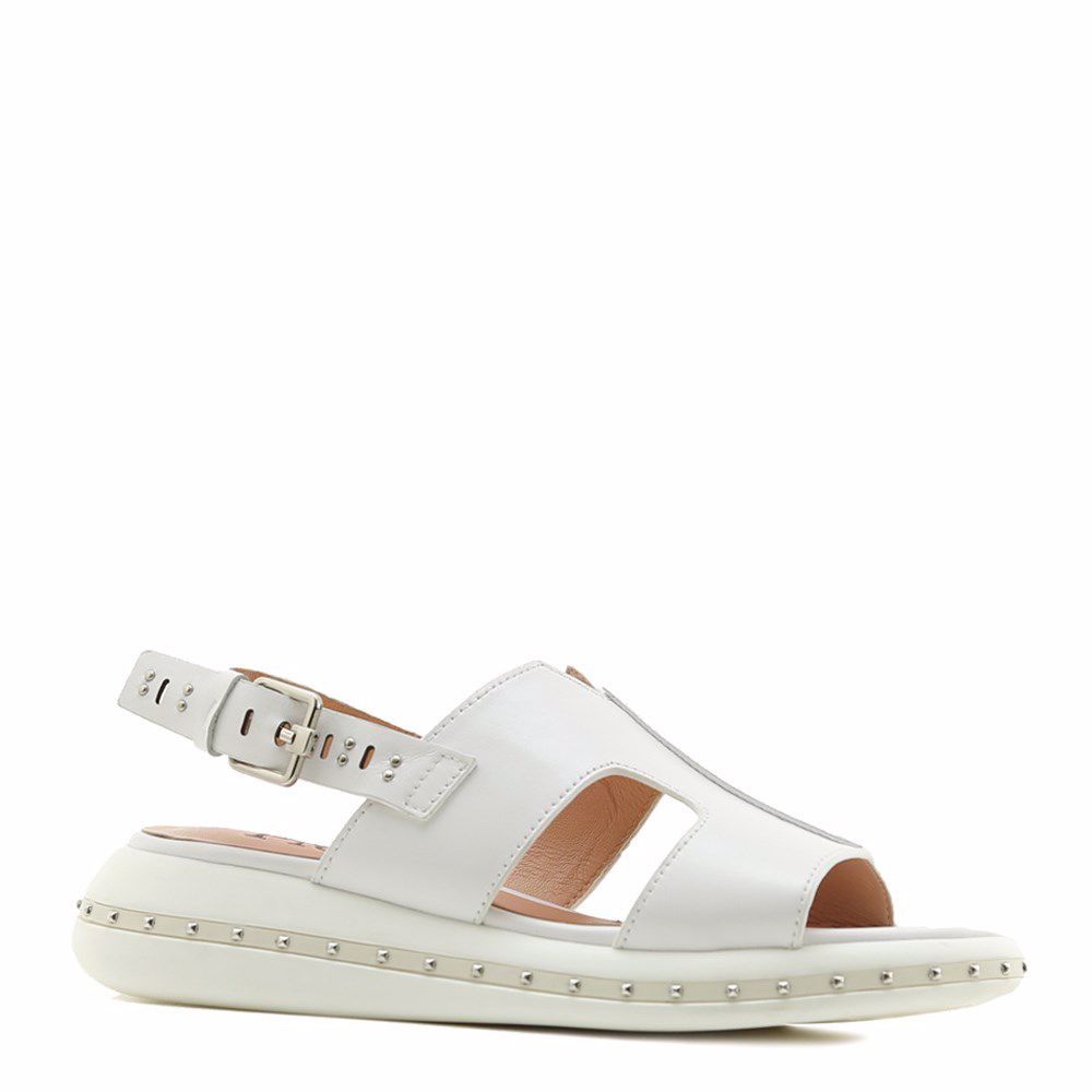 Босоніжки на низькому ходу, Білий 
Босоніжки на низькому ходу, Білий