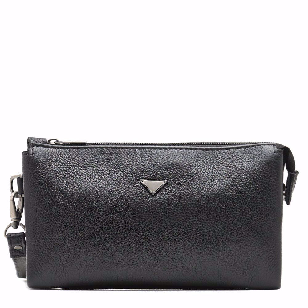 Барсетка мужская из натуральной кожи, Черный 
Барсетка мужская из натуральной кожи, Черный