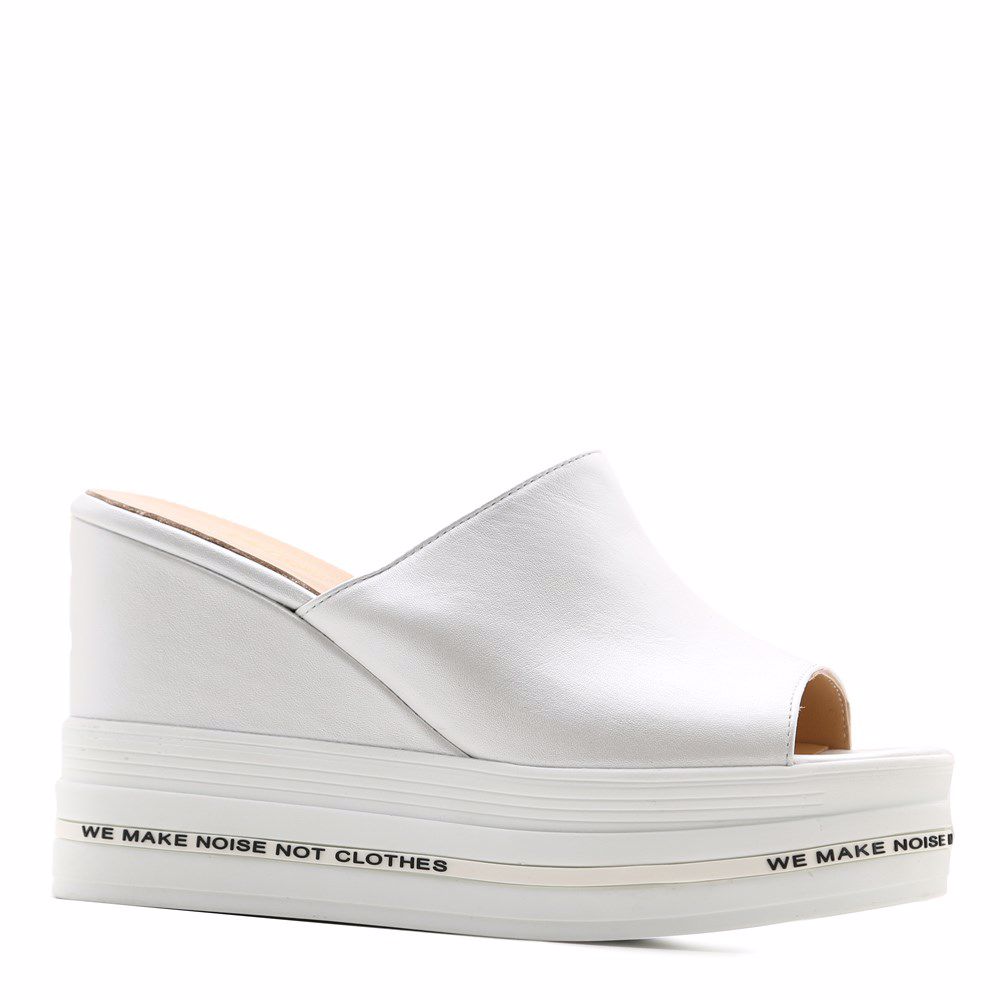 Шльопанці на платформі, Білий
Шльопанці на платформі, Білий