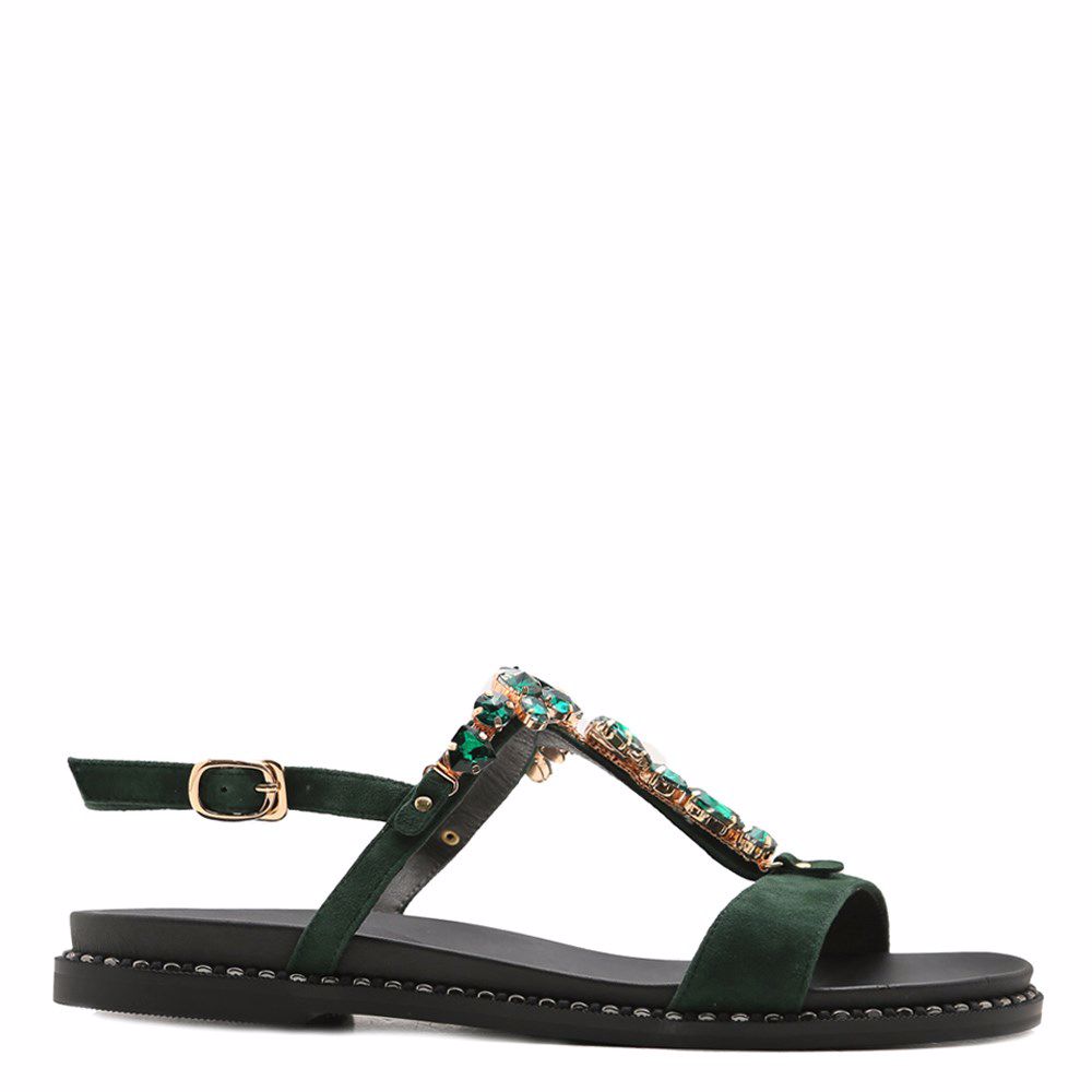 Босоніжки на низькому ходу, Зелений 
Босоніжки на низькому ходу, Зелений