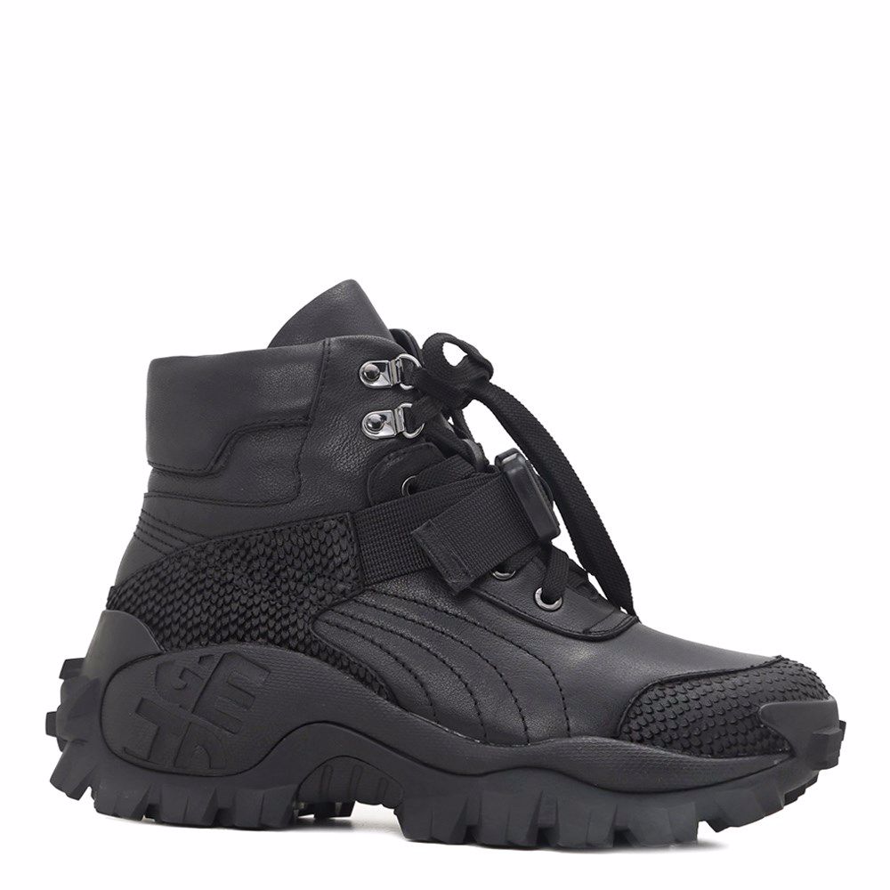 Ботинки зимние на низком ходу, Чорний 
Ботинки зимние на низком ходу, Чорний