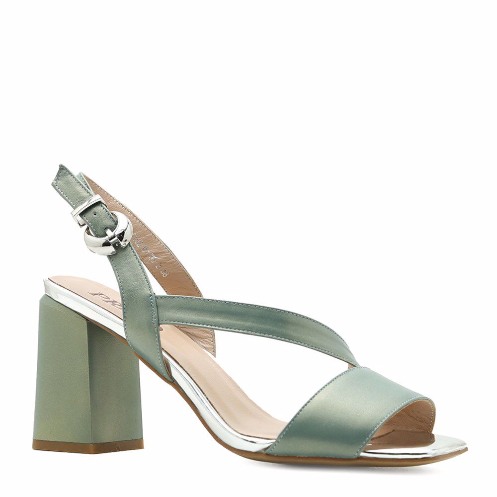 Босоніжки на підборах, Бірюзовий 
Босоніжки на підборах, Бірюзовий