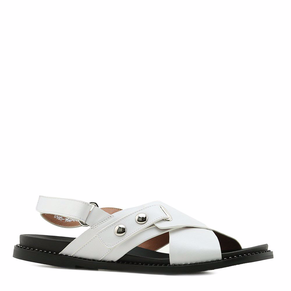 Босоніжки на низькому ходу, Білий 
Босоніжки на низькому ходу, Білий