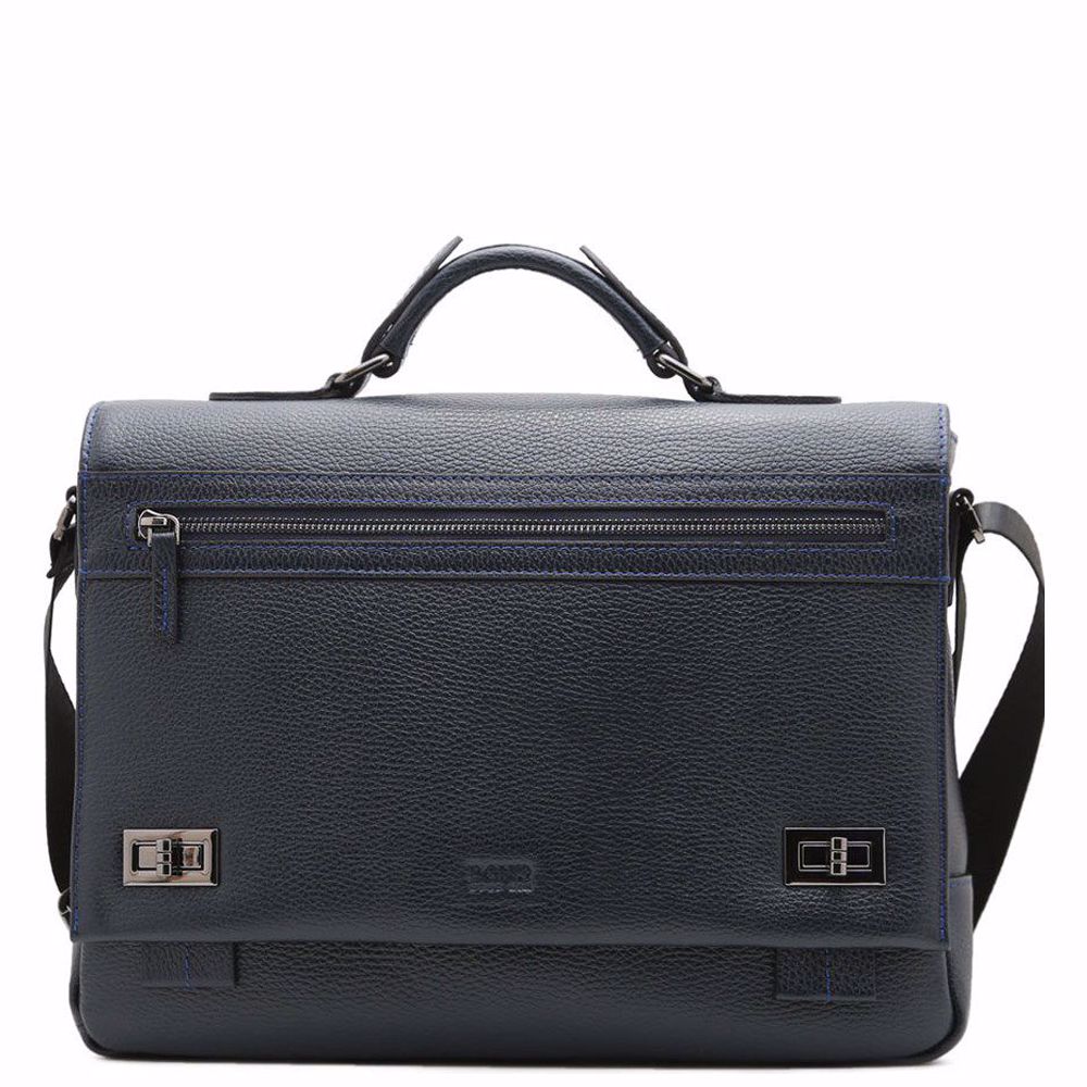 Портфель чоловічий з натуральної шкіри, Синій