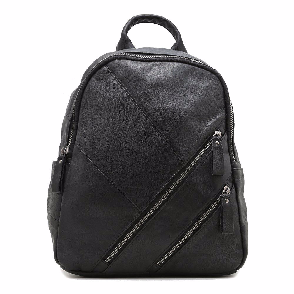 Рюкзак жіночий з натуральної шкіри, Чорний